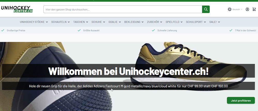 Magento Referenz: Unihockeycenter.ch mit Hyvä